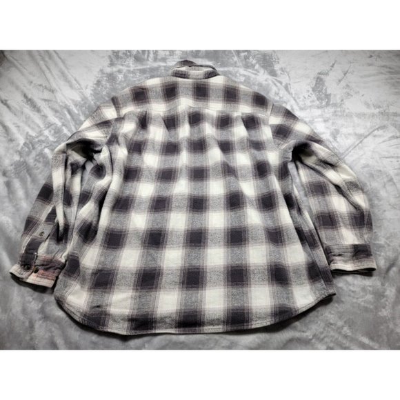 Schmidt Shirt Men XL Plaid Heavy Flannel Button Down Up Long Sleeve Shacket - Picture 6 of 7